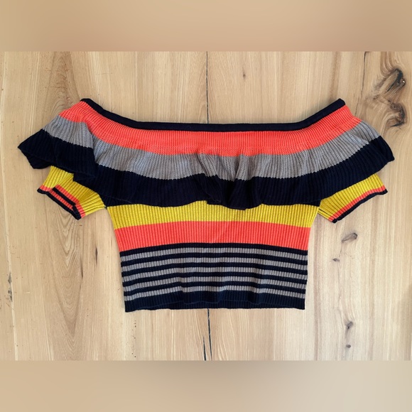 Knit Off the Shoulder Crop Top - Picture 6 of 6